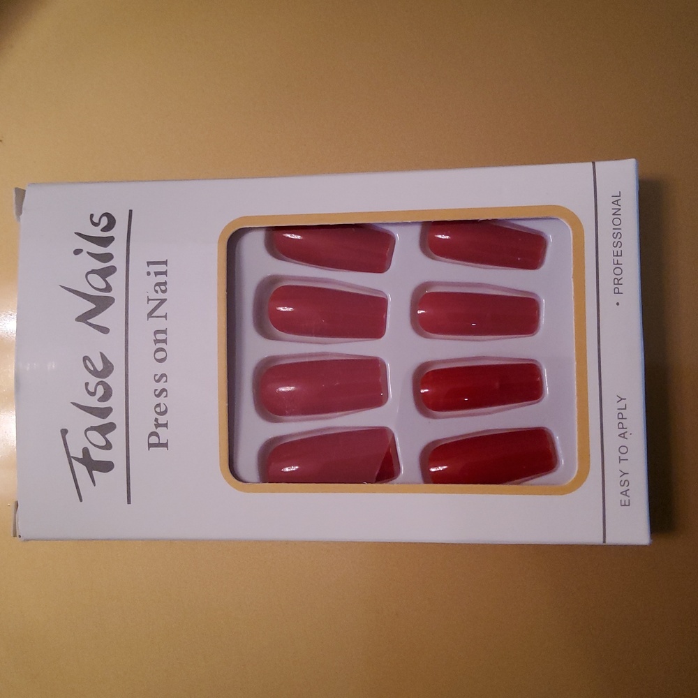 Ruby Red False Nails